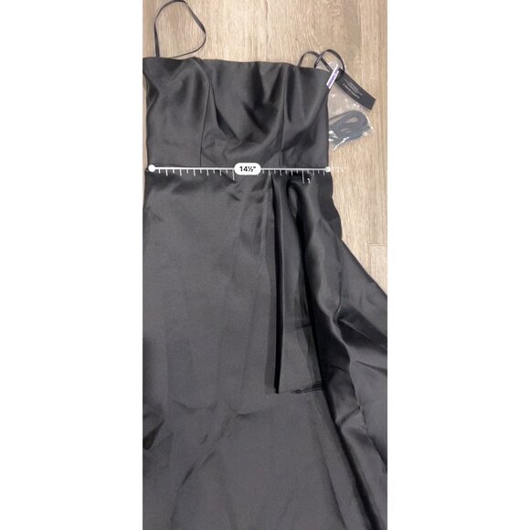 Alfred Sung Black Strapless Satin Gown maxi dress size 6 Reg NWOT - Picture 8 of 10